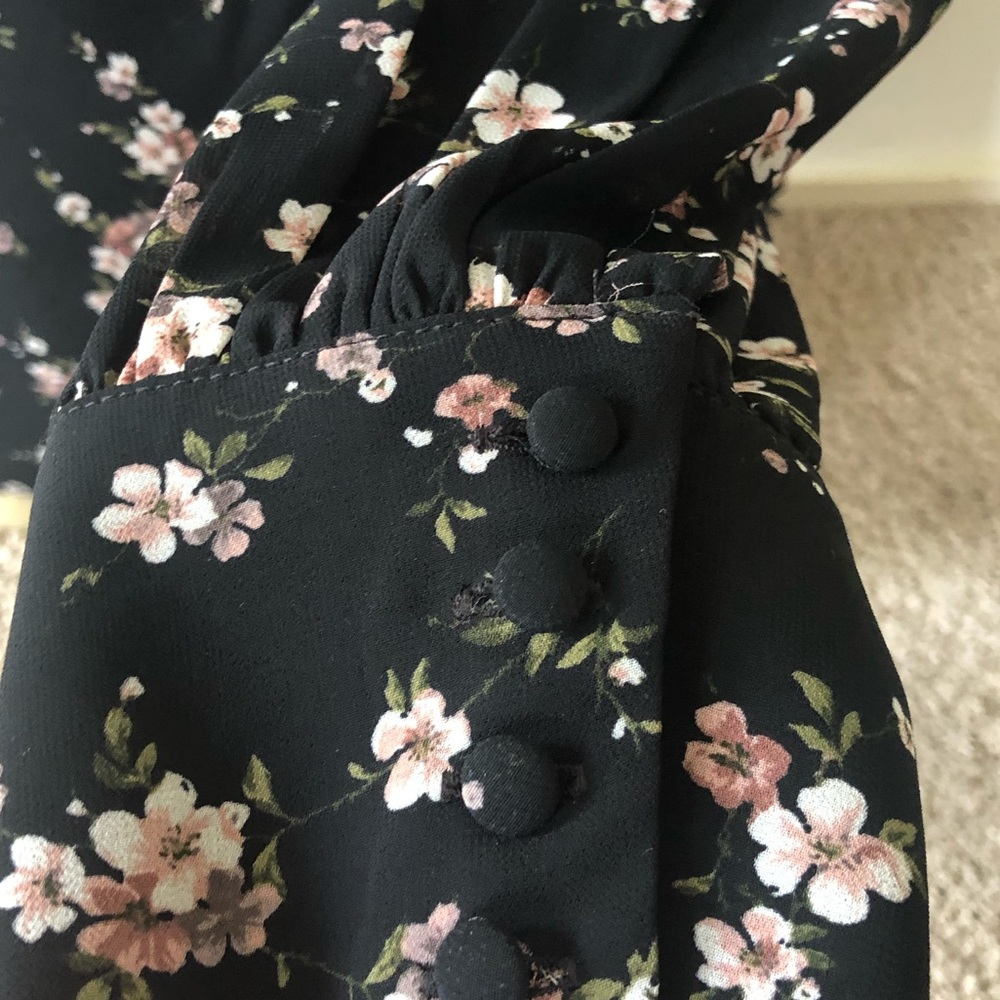 Bardot black floral one shoulder top size 12 - Picture 3 of 13
